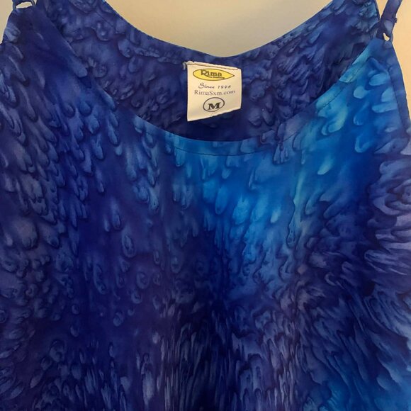 Indigo/ Blue Tie Dye Short Summer Dress - Picture 4 of 5